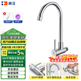 海立入墙式单冷龙头304不锈钢厨房水龙头壁挂墙排洗菜盆衣拖把池1141D
