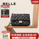 百丽情人节礼物包包女包淑女单肩斜挎小方包菱格链条包X5083CX1 黑色 F