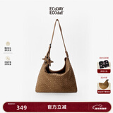 ECODAY秋冬麂皮编织包通勤托特包HOBO包斜挎包送女友生日新年情人节礼物 You look tasty-B040Z 焦糖色 大号