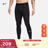 耐克男子透气训练紧身裤春季举重运动裤NIKE PRO DRI-FIT FB7953 010黑/白 L