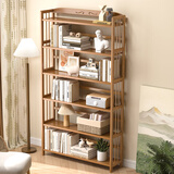 竹艺佳（ZHUYIJIA） 书架学生书架简易书柜置物架竹收纳架储物架简约落地层架收纳架 茶色6层100