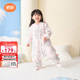 良良婴儿睡袋秋冬加厚款儿童睡袋新生儿分腿款四季通用防踢被 翩翩粉·夹棉款100g-适合15-20℃ XL（建议身高90-105cm）