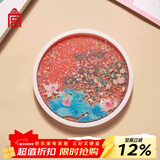 故宫文化 紫禁花语翠点星荷流沙杯垫  防烫隔热垫 故宫博物院文创礼物 B款