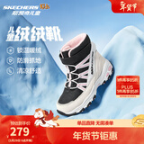 Skechers斯凯奇儿童绒绒靴雪地靴保暖男童棉鞋防寒加绒高帮女童靴660092L 女童/白色/黑色/粉红色/WBPK 36