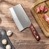 十八子作家用不锈钢菜刀木柄 锋彩系列刀具 加宽 斩切刀AS1903-L