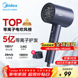 美的（Midea）5亿等离子护发电吹风 家用负离子吹风筒 1800W大功率快干吹风机 FJ308蓝 新年礼物 生日礼物推荐