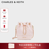CHARLES&KEITH绗缝菱格链条水桶包双肩包包女包女友生日新年礼物CK2-10701506 Light Pink浅粉色 M