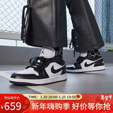 耐克NIKE休闲鞋男女熊猫AJ 1乔丹JORDAN 1运动鞋DC0774-101黑白36.5