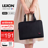 乐上（LEXON）单肩包女手提电脑包13.3英寸内胆包时尚斜挎包轻便商务公文包黑色