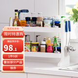 宝优妮厨房置物架台面双层储物架调味架调料架收纳架层架置物整理架 象牙色