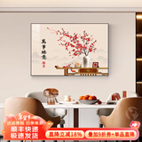 墨派餐厅装饰画现代简约饭厅横幅挂画轻奢饭厅背景墙厨房壁画免打孔 万事胜意 70*50cm【晶瓷】