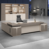 嘉航 新款老板桌总裁桌办公桌椅组合简约现代办公家具经理桌电脑桌 总长2.8米【尊享双柜】+老板椅