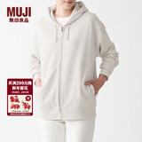 MUJI MUJI 男女通用 紧密编织毛圈 拉链连帽衫 休闲外套 无性别 卫衣 银灰色 S -M(165/88A)
