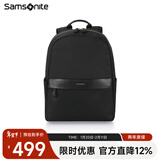 新秀丽（Samsonite）双肩包女商务通勤黑色背包14英寸出行差旅抗菌电脑包时尚质感书包
