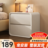 锦汐床头柜实木奶油风收纳柜卧室2025新款床边柜简约轻奢高级感置物柜 【加厚实木】40CM-双抽#