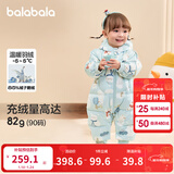 巴拉巴拉童装婴儿连体衣宝宝冬装外出羽绒服服连帽鹅绒萌男童女童 绿色调00344-白鹅绒 90 cm