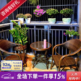 紫叶（ziye） 户外桌椅 藤椅组合 阳台桌椅三件套 休闲庭院小茶几室外藤编餐桌 2【标准藤椅】+1【D58圆桌】