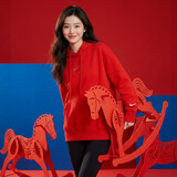 耐克(NIKE)女春秋连帽卫衣 马年限定 运动休闲帽衫FZ6559-657红S