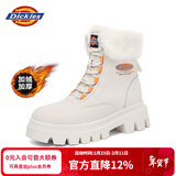 Dickies女士雪地靴女靴加绒马丁靴加厚保暖棉靴高帮休闲靴子 米色 37 