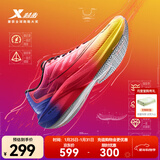 特步（XTEP）一体成型男跑步鞋竞训鞋体考适用耐磨缓震轻盈男女体测运动鞋 荧光佛手黄/荧光山茶红-男 42