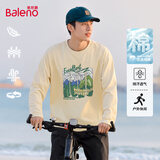 班尼路（Baleno）纯棉长袖男春秋季潮流复古油画风青少年个性上衣宽松重磅t恤男