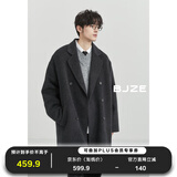 伯爵卓尔羊毛双面呢大衣男中长款2024秋冬新款通勤男装呢子外套 山岩灰 L (175)