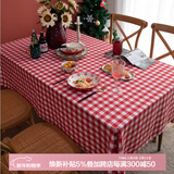 艾薇 桌布防水防油餐桌布pvc茶几台布新年圣诞餐垫桌垫红格子135*180