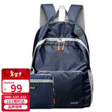 高尔夫（GOLF）双肩包男女可折叠电脑背包书包14英寸轻便户外旅行包旅游运动登山