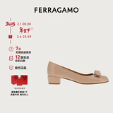菲拉格慕（Ferragamo）女士骨色/米色Vara蝴蝶结高跟鞋 0753641_1D _ 75 新年礼物送女友