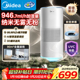美的（Midea）【小蓝鲸PRO】无雾空气加湿器孕妇母婴幼儿家用大容量客厅落地卧室静音抗菌新年礼物SZK-1Y80pro