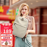 高尔夫（GOLF）双肩电脑包女15.6英寸笔记本电脑包女士双肩背包学生书包果仁杏色