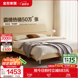 全友家居现代简约高箱储物收纳床主卧1.8米x2米双人大床家具政府补贴 【原木色 | 高脚】床+302床头柜*1+01床垫 1.8x2米【爆款+性价比超高】