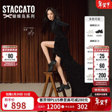 思加图杨幂同款2026春季蝴蝶岛老爹鞋女鞋ECE83AM6 松露黑（宽版） 38