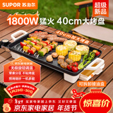 苏泊尔（SUPOR）电烤盘电烧烤炉 家用多功能锅 烤肉锅大容量1800W大功率猛火速烤 易清洁烤肉机GJ4025P801