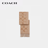 蔻驰（COACH）【品牌直供】男女同款流苏绵羊毛围巾驼色CU807新年情人节礼物