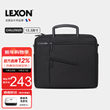乐上（LEXON）商务单肩包男13.3英寸苹果笔记本电脑包斜挎包时尚公文包黑色