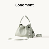 Songmont山下有松百纳系列手拿包女手提斜跨垃圾袋通勤流浪包 盐湖蓝(白钢五金)mini 现货