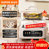 苏泊尔（SUPOR）电炖锅 煲汤锅隔水炖锅0涂层家用多功能锅炖蒸煮一体17L电炖盅炖汤锅电蒸锅 DZ20FC871