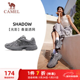 骆驼（CAMEL）户外复古慢跑步女鞋透气网面运动鞋 X23C30L4034A 城堡灰 36