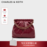 CHARLES&KEITH子母链条大容量流浪包托特包单肩斜挎包女包新年礼物CK2-40671449 【L号】Burgundy葡萄酒红色 L