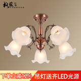 格蕴美式吊灯简约大气客厅灯欧式田园古铜餐厅卧室灯北欧复古灯具 红古铜色5头*全光谱护眼
