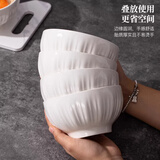 洁雅杰陶瓷纯白碗套装4.5英寸家用轻奢餐具高级感碗10只装 盛世纯白