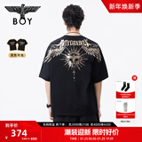 BOY LONDON【暗黑罗盘】夏情侣款短袖权杖印花炸街潮牌T恤N01906 黑印金N01906 经典升级款 XL