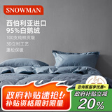 斯诺曼高档100支进口95%白鹅绒羽绒春秋被芯暖气被子2.0*2.3m充510g蓝色
