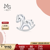 周生生Pt950铂金Love Decode小木马单边白金铂金耳饰耳钉89821E