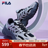 FILA斐乐女鞋休闲鞋鱼刺二代老爹鞋运动鞋增高厚底慢跑鞋SOFIA Ⅱ 黑/南极灰-BA 38.5