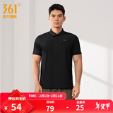 361°运动翻领t恤男2026年春夏季新款休闲透气短袖情侣POLO衫 【男款】超级黑 2XL