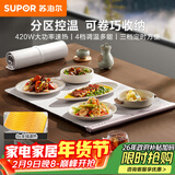 苏泊尔（SUPOR）折叠暖菜板 饭菜保温板热菜板 加热桌垫菜板 柔性面板分区控温保温板（方形） BF6040R835D