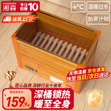 湘森 实木烤火炉取暖器家用电火桶暖脚神器节能深桶冬季办公室电暖器电烤脚烤火箱加深桌下烤火器SN 55*33*40CM豪华深桶【过热保护+低耗省电】