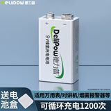 德力普（Delipow）9V充电电池 6F22方块电池九伏充电套装适用万用表/无线麦克风/烟雾报警器/话筒/遥控器玩具等 单节180毫安9V充电电池